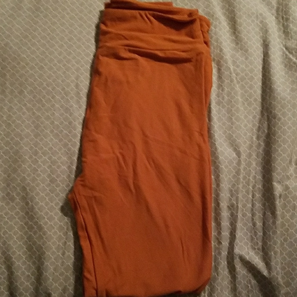 Solid longhorn/burnt orange llr leggings os